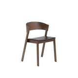 MUUTO COVER Side Chair Refine Leather Black / Stained Dark Brown