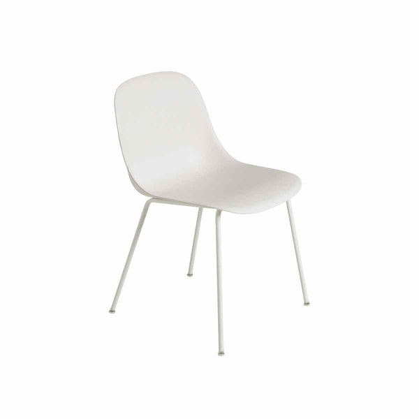 MUUTO FIBER Side Chair with Tube Base Natural White/White