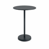 MUUTO LINEAR Steel Café Table, Round 70 cm, H 105 cm Black
