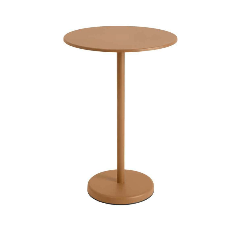MUUTO LINEAR Steel Café Table, Round 70 cm, H 105 cm Burnt Orange