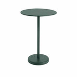 MUUTO LINEAR Steel Café Table, Round 70 cm, H 105 cm Dark Green