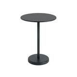 MUUTO LINEAR Steel Café Table, Round 70 cm, H 95 cm Black