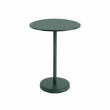 MUUTO LINEAR Steel Café Table, Round 70 cm, H 95 cm Dark Green