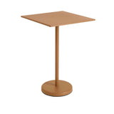 MUUTO LINEAR Steel Café Table, Square 70 x 70 cm, H 105 cm Burnt Orange