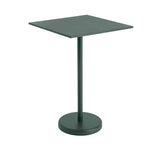 MUUTO LINEAR Steel Café Table, Square 70 x 70 cm, H 105 cm Dark Green
