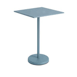 MUUTO LINEAR Steel Café Table, Square 70 x 70 cm, H 105 cm Pale Blue