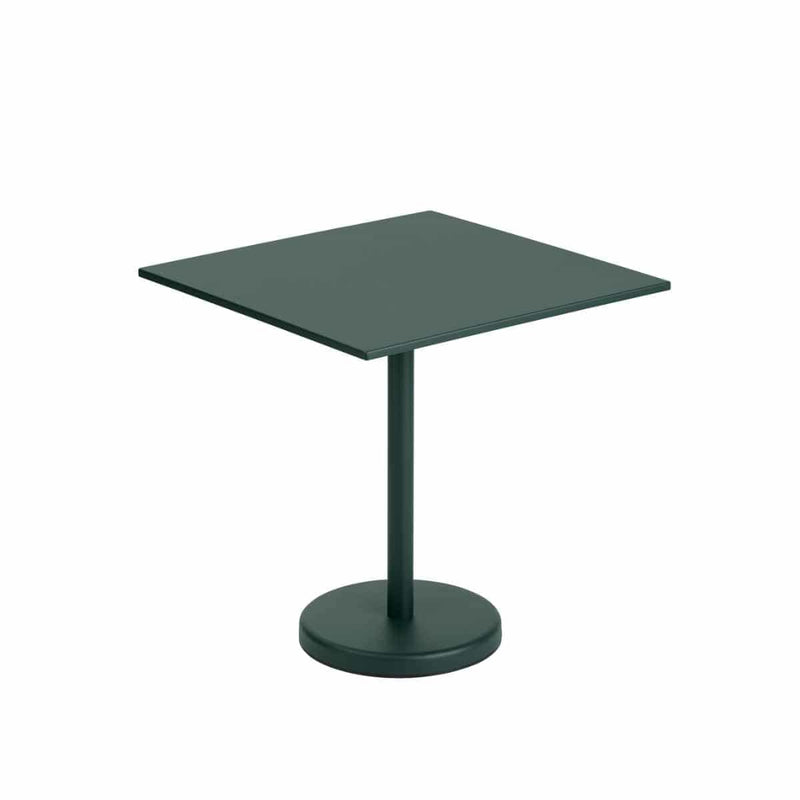 MUUTO LINEAR Steel Café Table, Square 70 x 70 cm, H 73 cm Dark Green