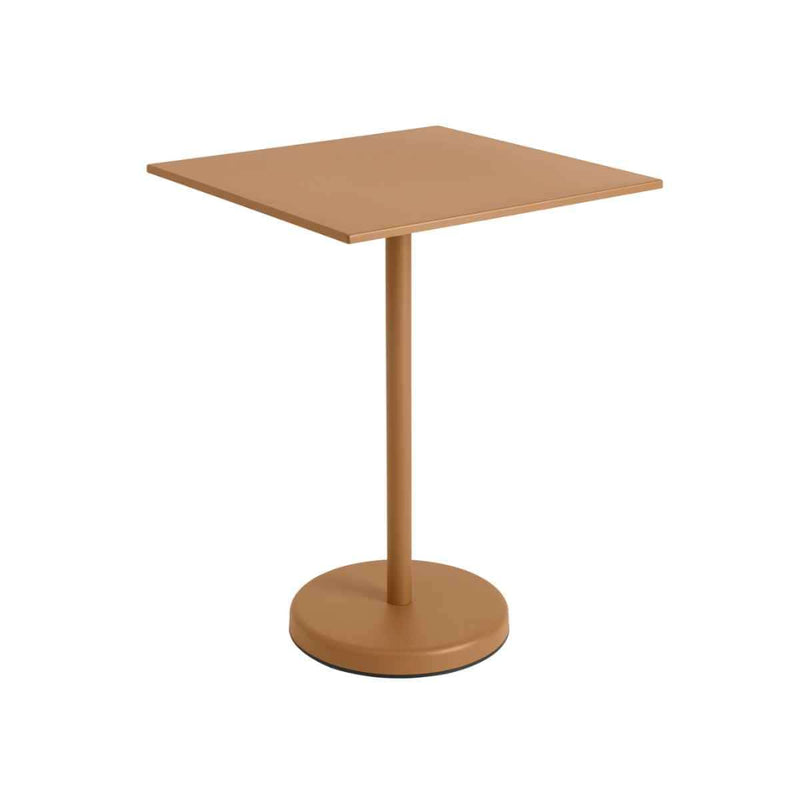 MUUTO LINEAR Steel Café Table, Square 70 x 70 cm, H 95 cm Burnt Orange