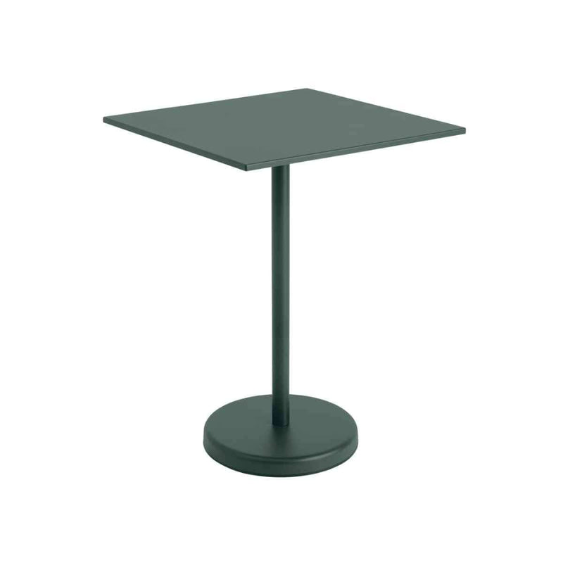 MUUTO LINEAR Steel Café Table, Square 70 x 70 cm, H 95 cm Dark Green