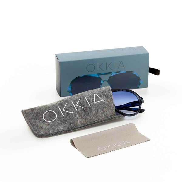 Okkia ALESSIO Zonnebril, Forest Blue Havana