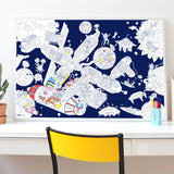 OMY Reuzen inkleurposter met stickers 70 x 100 cm, RUIMTESTATION