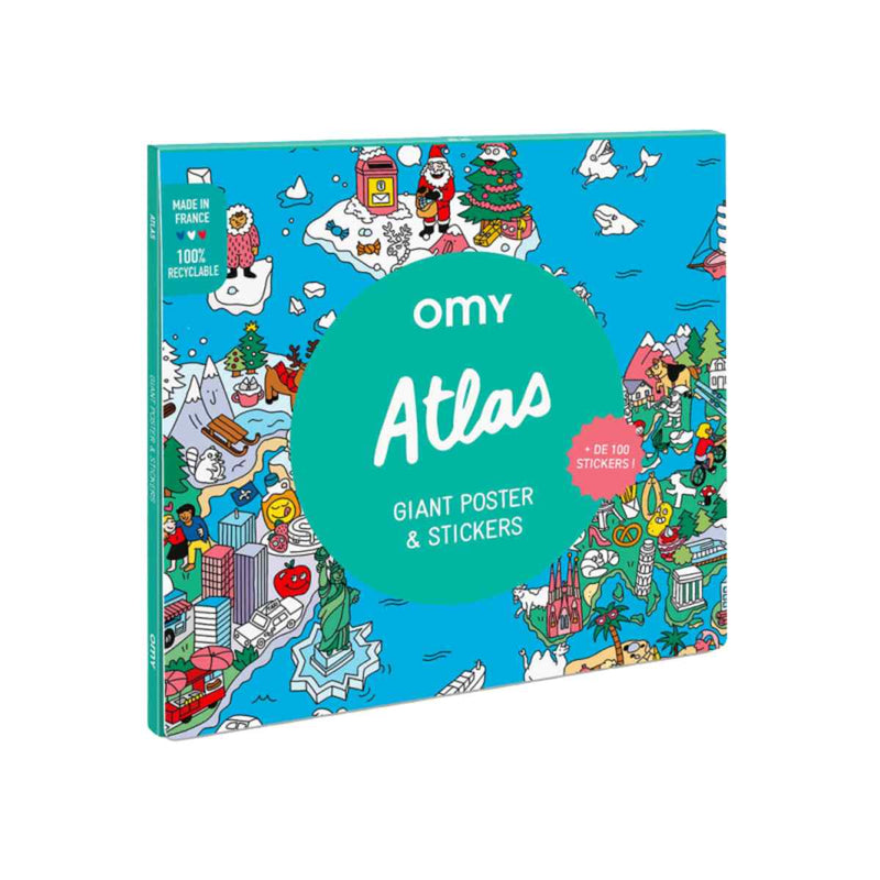 OMY Reuzenposter met stickers 70 x 100 cm, ATLAS