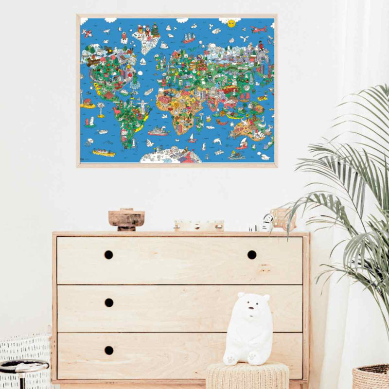 OMY Reuzenposter met stickers 70 x 100 cm, ATLAS