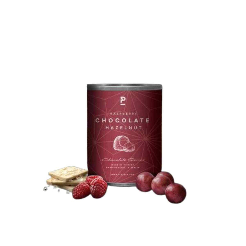 P-Stash Hazelnoten, Witte chocolade & framboos 60g