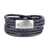 STEEL & BARNETT BONACCI Lederen armband, Zwart
