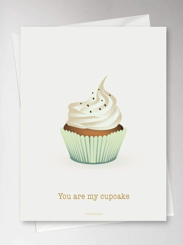 Vissevasse Wenskaart dubbel, You are my cupcake