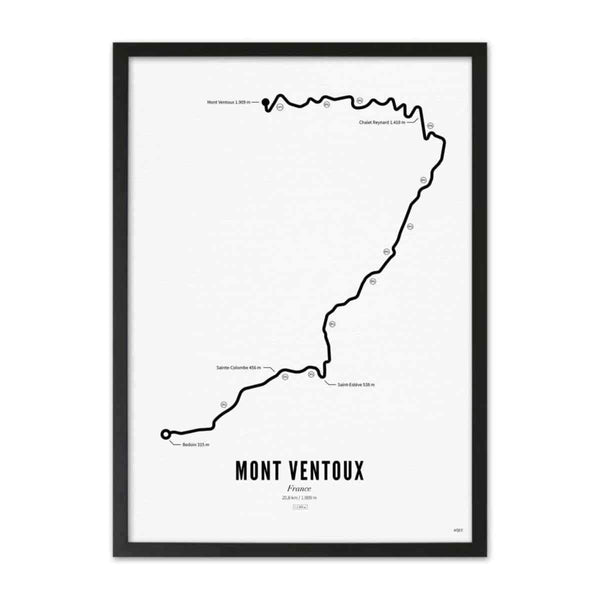WIJCK. Kader + Poster Mont Ventoux - Tour de France 30 x 40 cm
