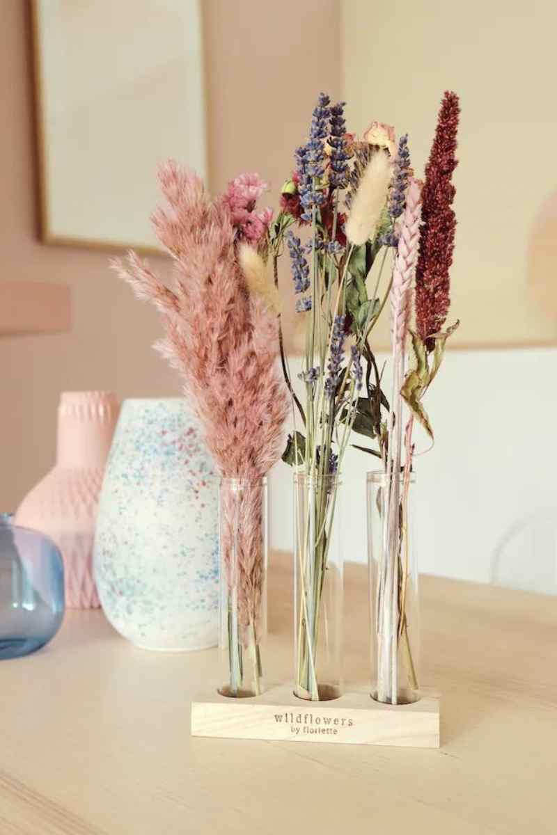 Wildflowers by Floriëtte Droogbloemen met vaasjes, Roze