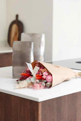 Wildflowers by Floriëtte Luxe Veldboeket droogbloemen 60 cm, Terra Pink